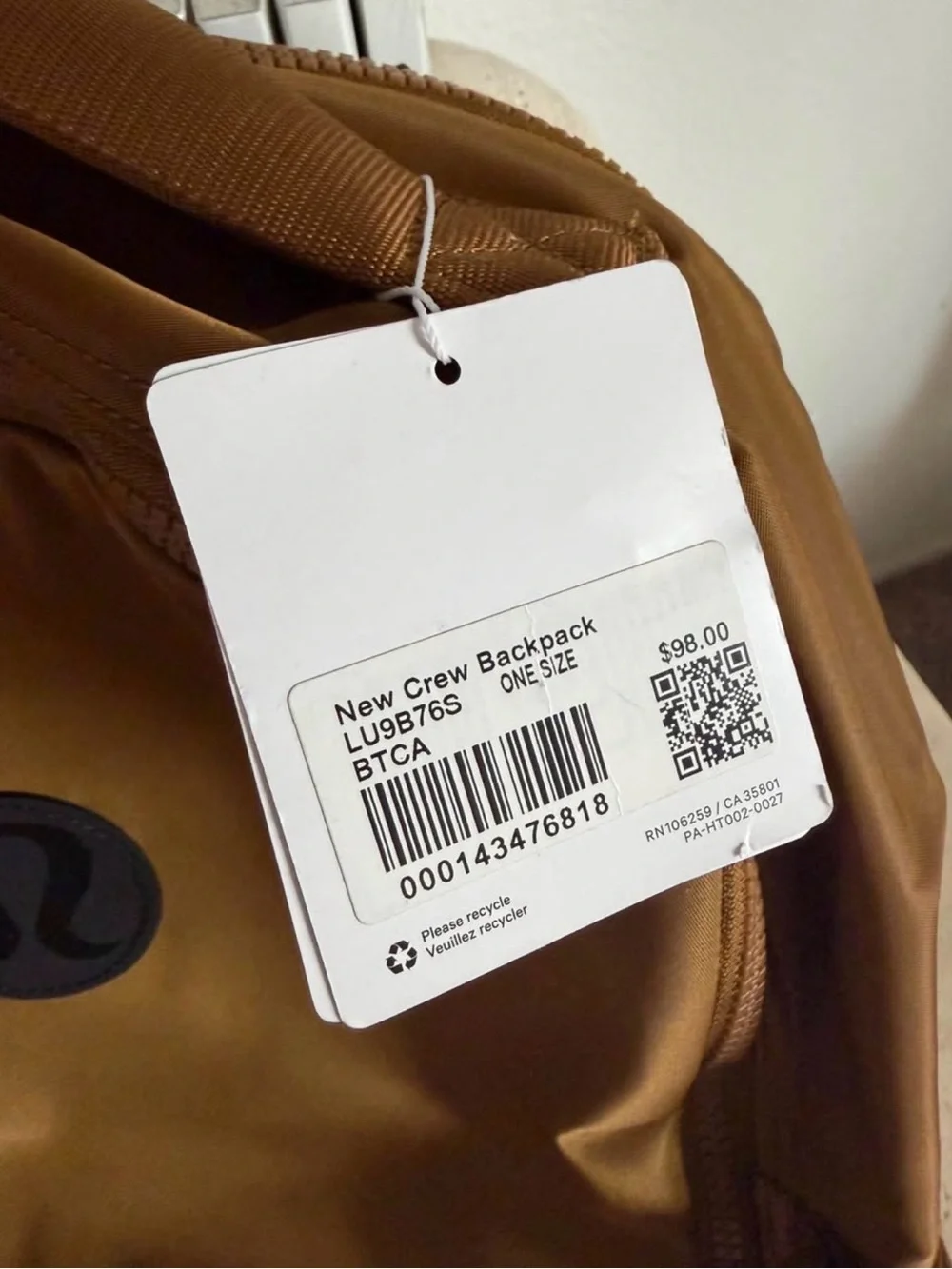 lululemon athletica Men's Backpack — Tan